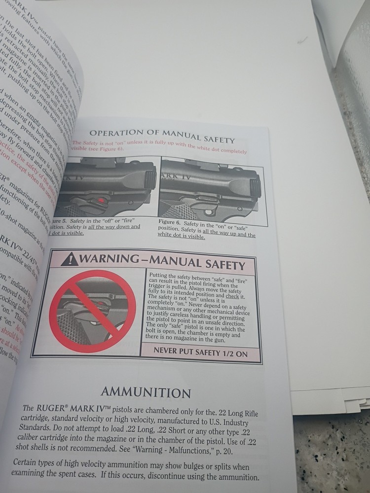 Ruger Mark IV Autoloading Pistol Owners Manual 2018