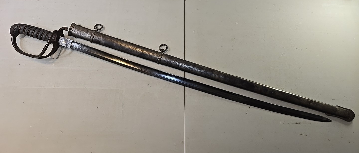 Pre-WWI British Pattern 1827 Volunteer Rifle Officers Sword w/Scabbard - Etched