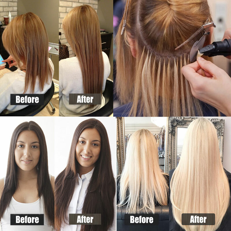 Thick Russian Flat Pre Bonded Real Remy Human Hair Extensions Nail U Tip Keratin