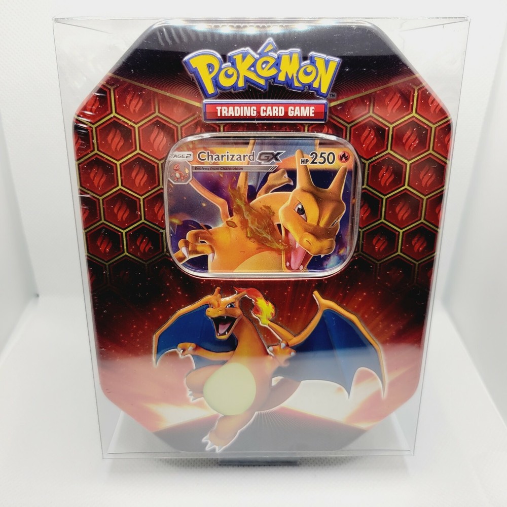 5x Pokemon Tin Protective Case -Plastic Protector Display - Fits Hidden Fates