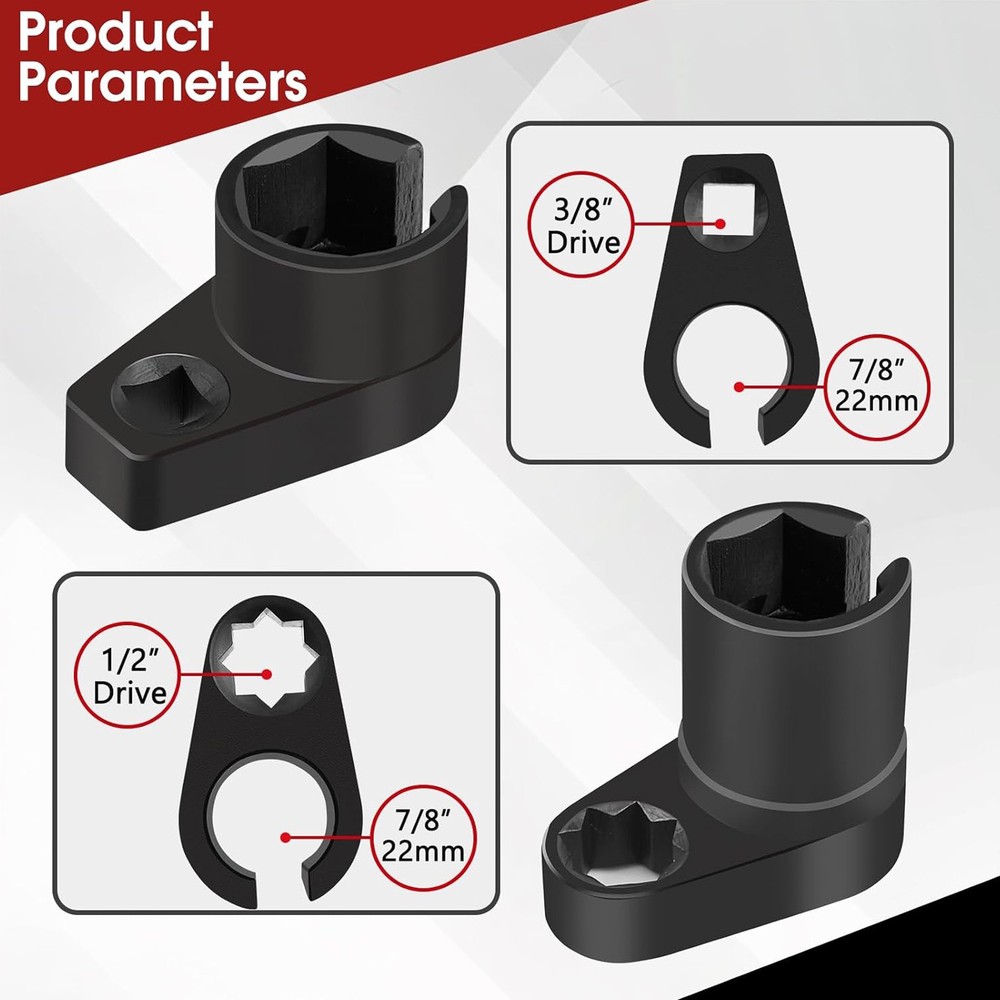 5pcs Oxygen O2 Sensor Socket Remover/Installer Thread Chaser Tool Set Kit 22mm