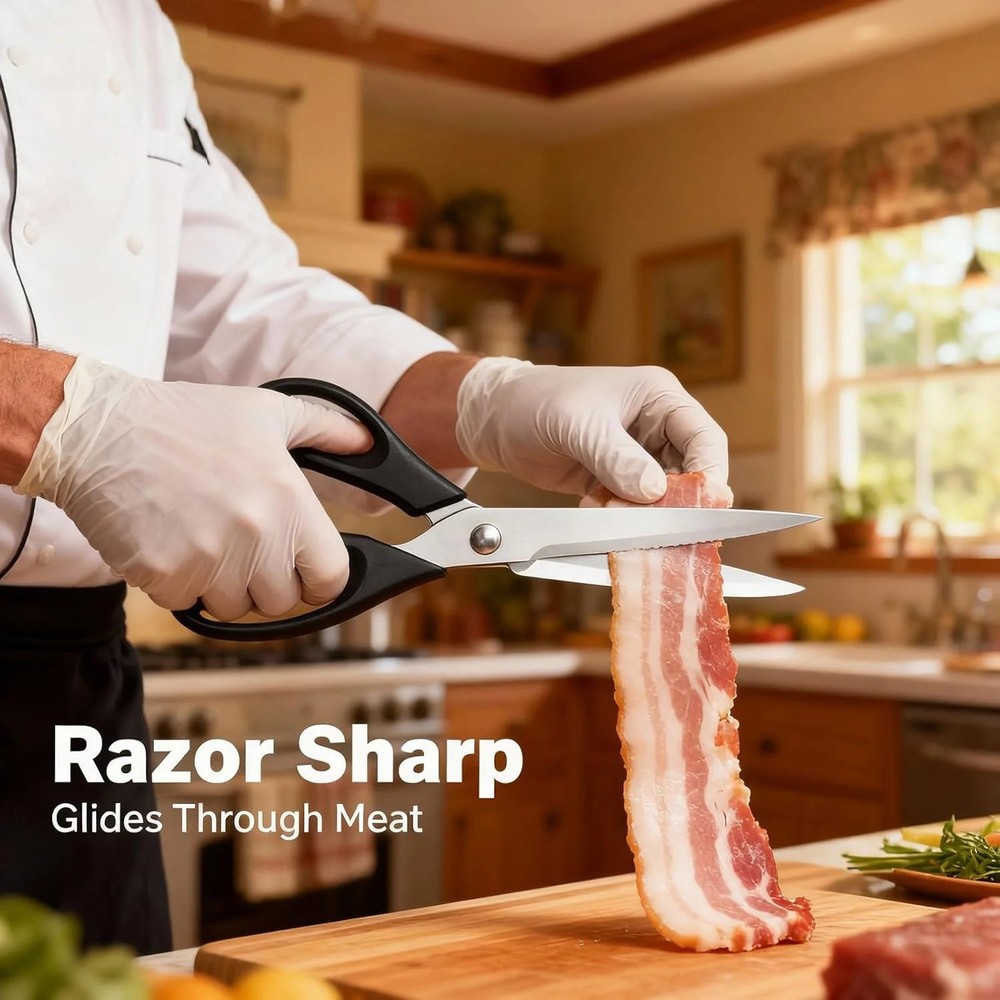 Multipurpose Kitchen Shears, 8.7" Professional Heavy-Duty Scissors, Dishwasher