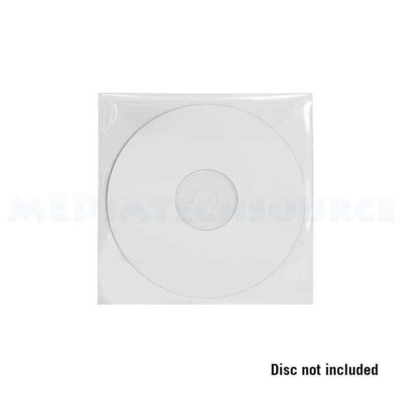 100 CPP Clear Plastic Sleeve Bag Envelope with Flap For CD DVD Disc 60 Microns