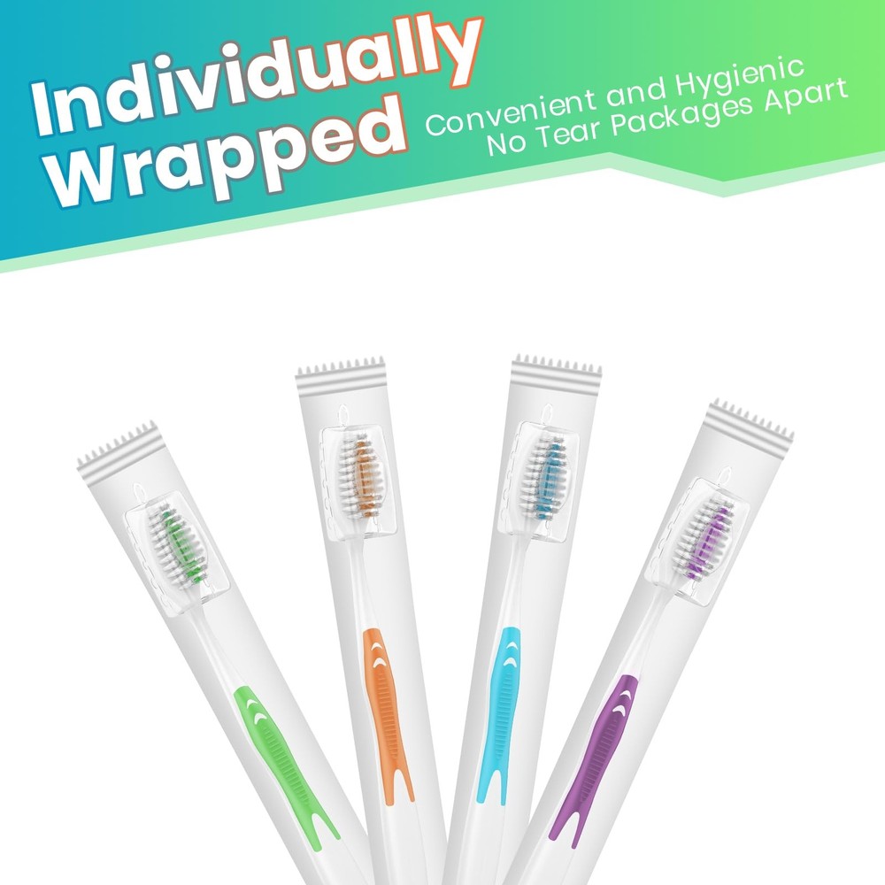 30 Pack Bulk Toothbrushes with Covers, Individually Wrapped Tooth Brush Pack ...
