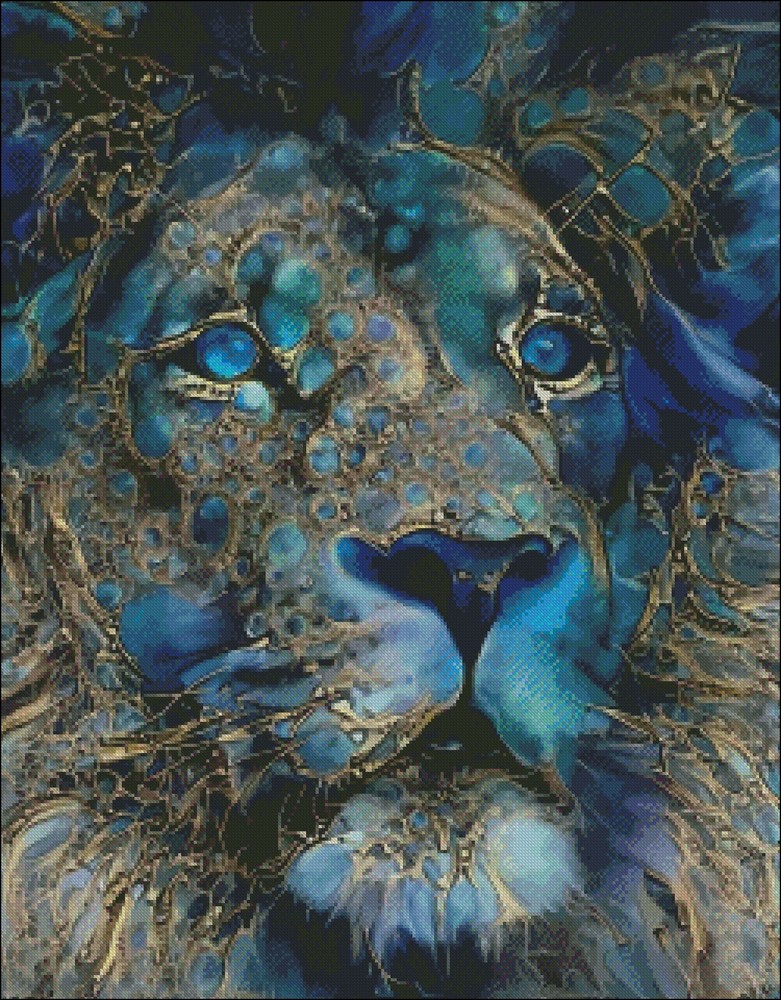Blue Rey - DIY Chart Counted Cross Stitch Patterns Needlework DMC Color 14 ct