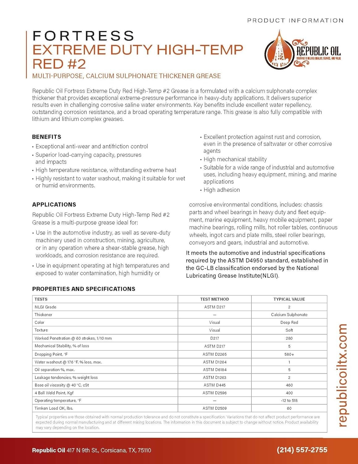 Extreme Duty High Temp Red #2 Multi-purpose Grease 35LB Pail