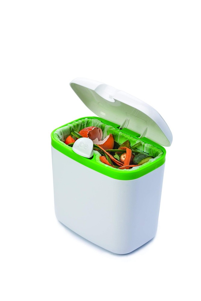 Countertop Compost Bin, Indoor Compost Bins, White, Plastic