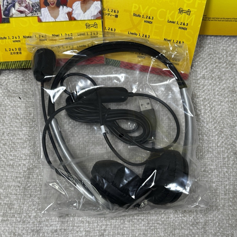 Rosetta Stone Hindi Levels 1 2 3 Language Learning Software Set Headset MP3 Box