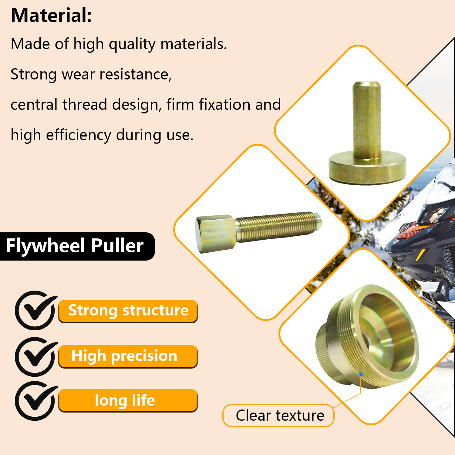 Flywheel Puller Tool for Ski Doo Snowmobile Renegade Summit Backcountry MXZ 850