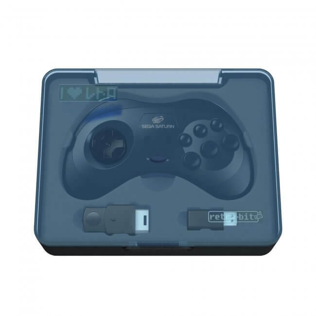 Retro-Bit 2.4GHz V2 Wireless Controller 8-Button Sega Saturn, Genesis Mini Black