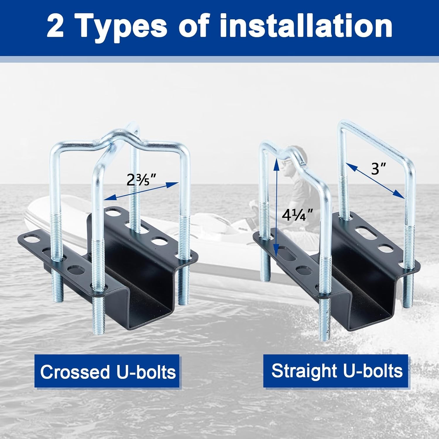 1 Pair of Boat Trailer Guide, Trailer Guide Ons Galvanized Steel for Boat