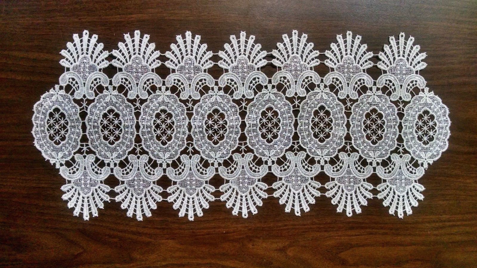 Doily Boutique Table Runner or Doily with Gold Victorian Lace Handmade