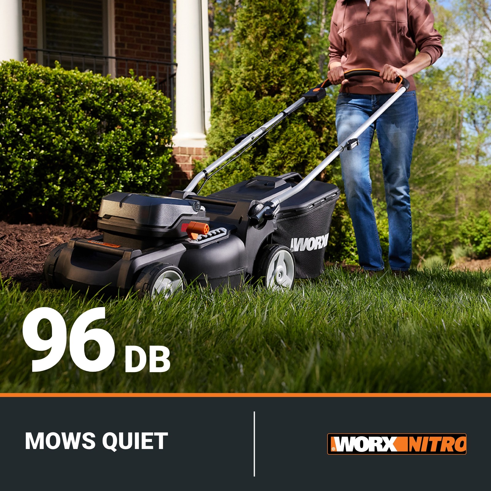 Worx Nitro 40V 16" Cordless Push Lawn Mower with Brushless Motor (WG737-AN)
