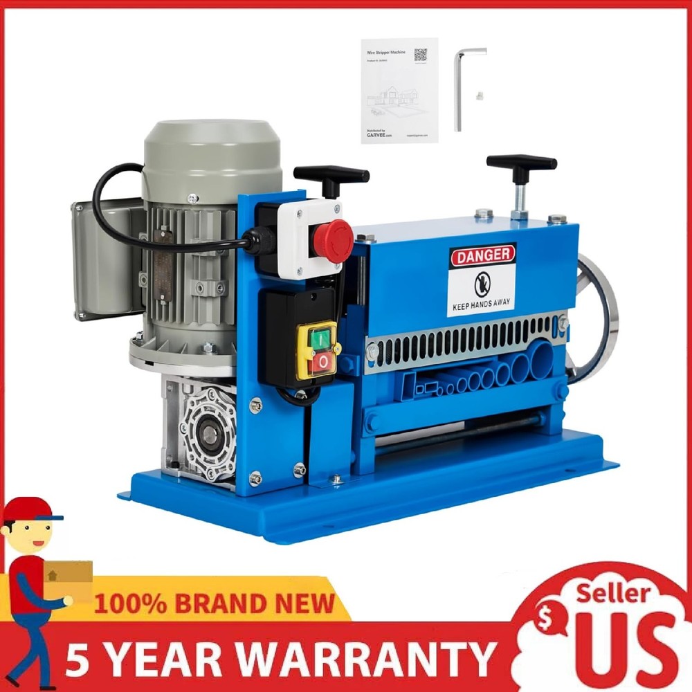 370W Automatic Wire Stripper Machine 0.06''-1.5'' Electric Copper Cable Stripper