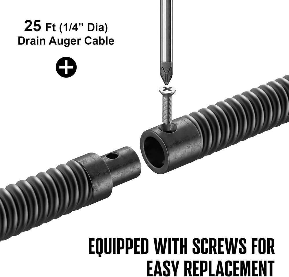 POPULO 25FT Replaceable Cable, Compatible with POPULO Electric Drain Auger(Cadl