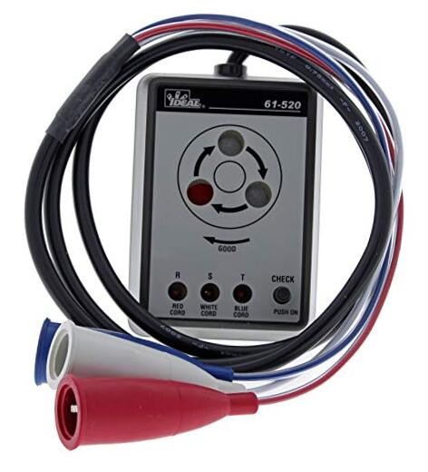 IDEAL Electrical 61-520 3-Phase Sequence Tester with Color-Coded