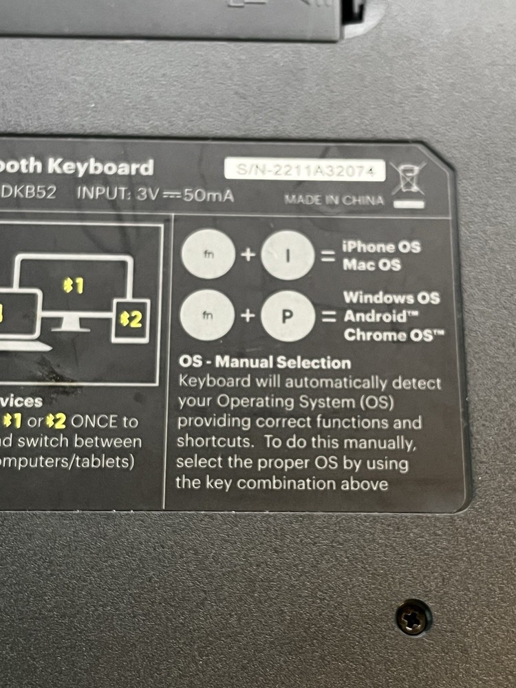 Onn Surf Multi‑Device Bluetooth Wireless Full‑Size Keyboard – Tested & Working