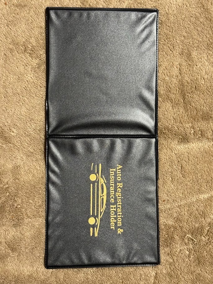 Auto Registration and Insurance Holder Folder Black