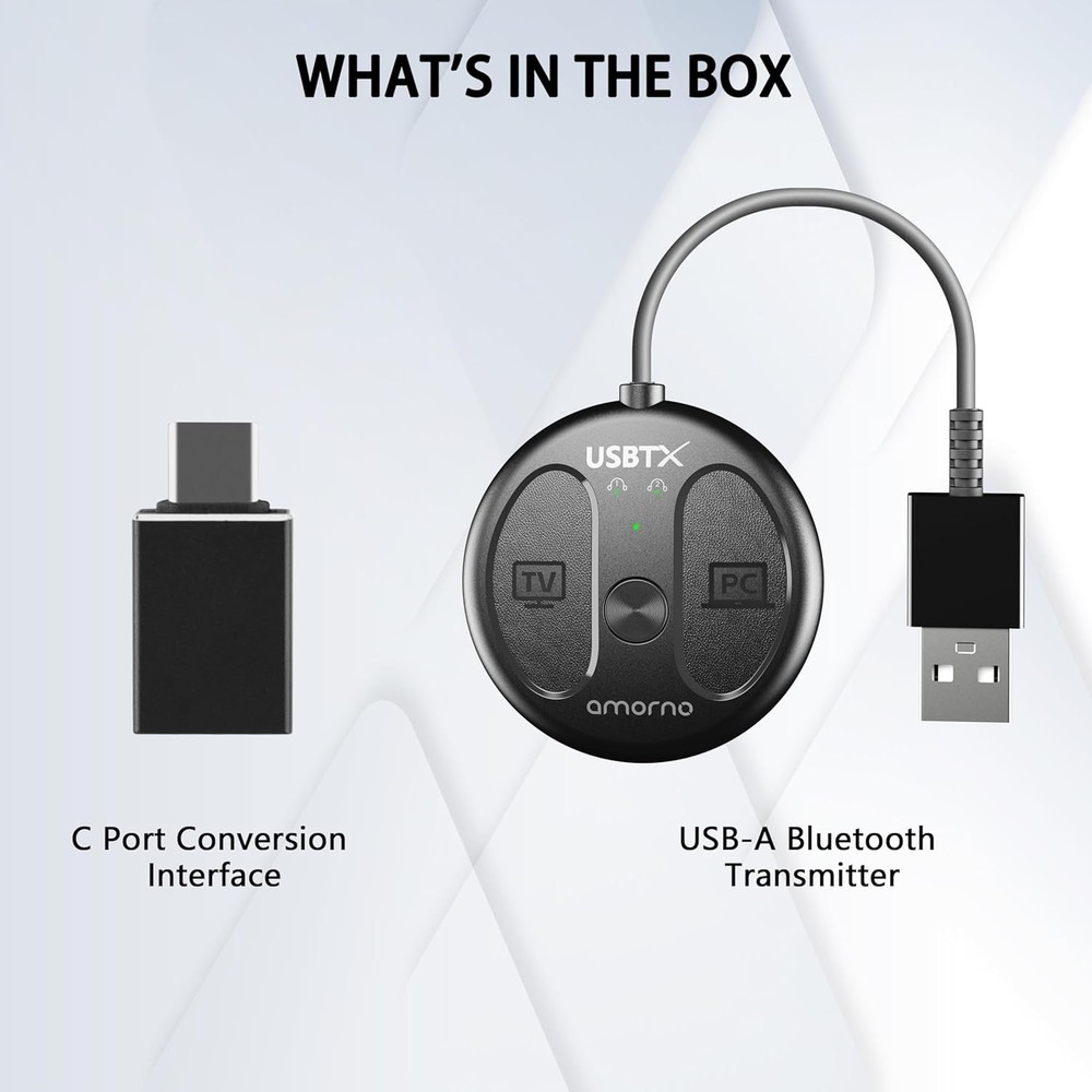 Bluetooth 5.4 Adapter for PCs, TVs & Consoles - High Quality Audio Sharing