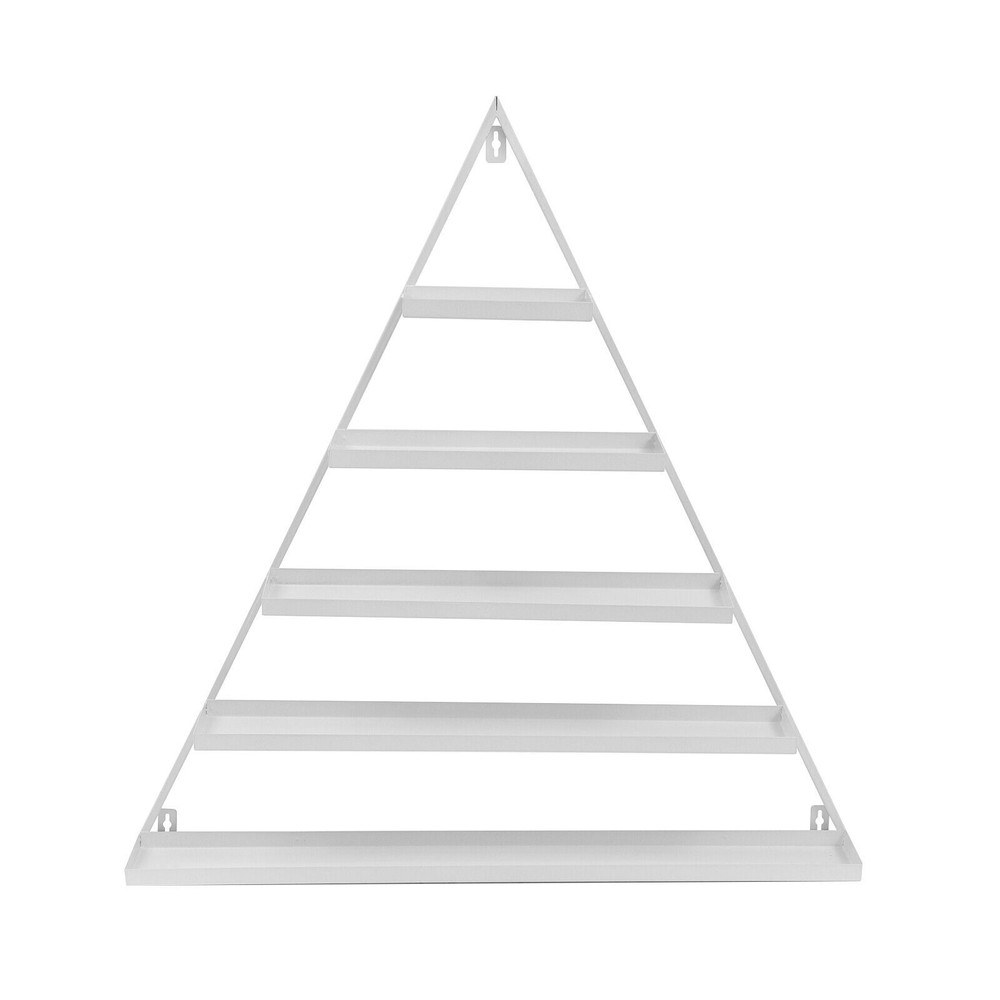 5-Tier Wall-Mounted Triangle Nail Polish Display Rack Set - White