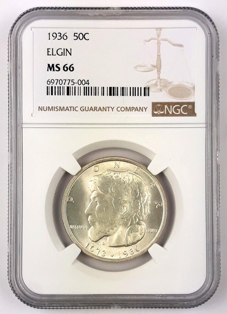 1936 Elgin Commemorative Silver Half Dollar  ~ NGC ~ MS66