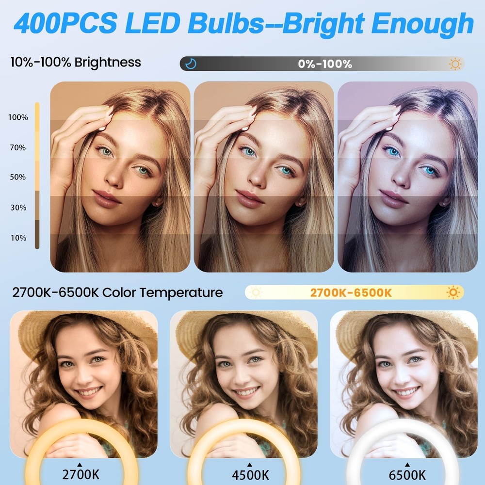 18 inch Ring Light with Stand,Foldable Large Ring Light for ipad iPhone,LCD D...