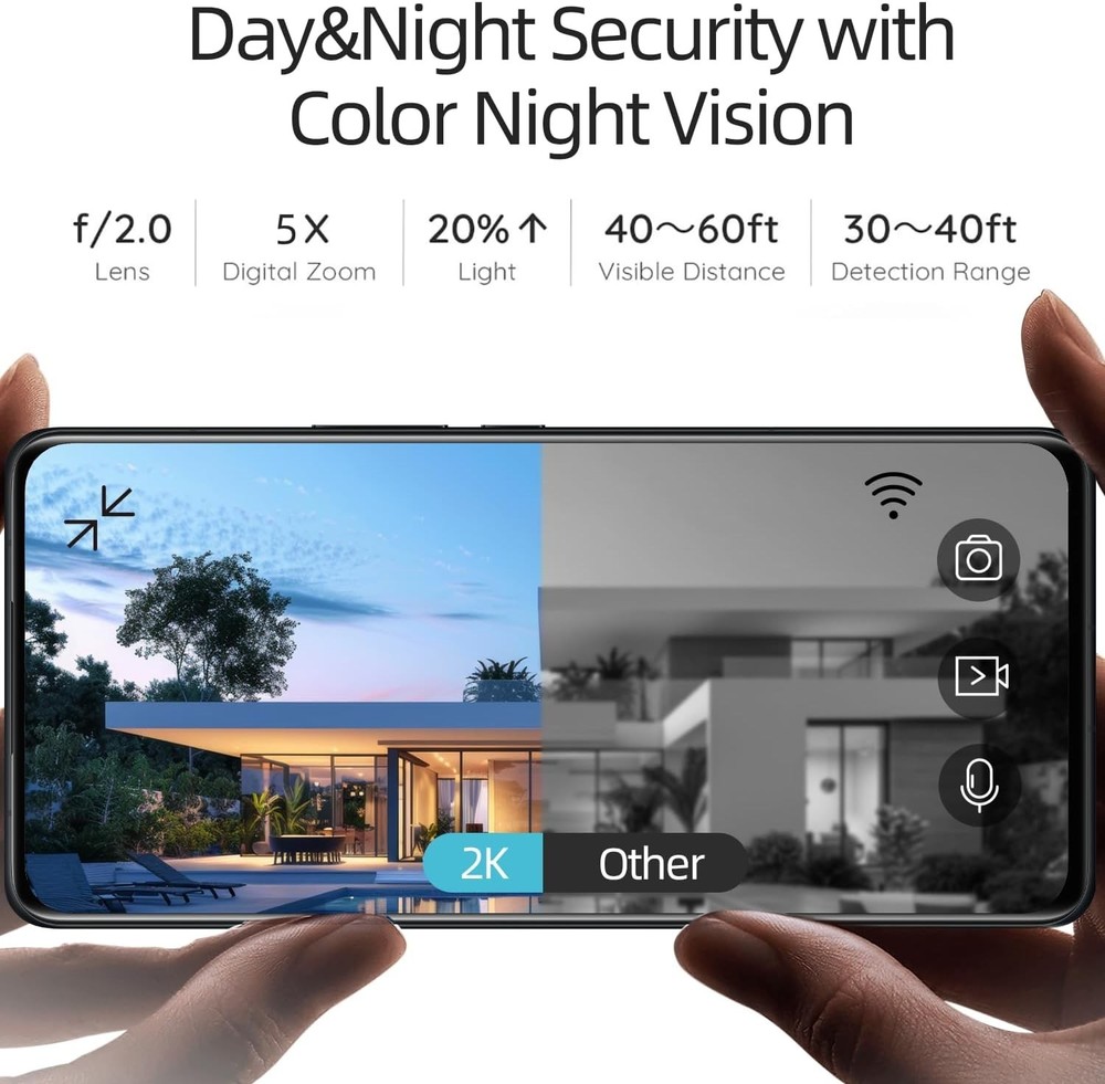 4Pack Rraycom Security Cameras Wireless Outdoor 2K Battery Powered WiFi Security