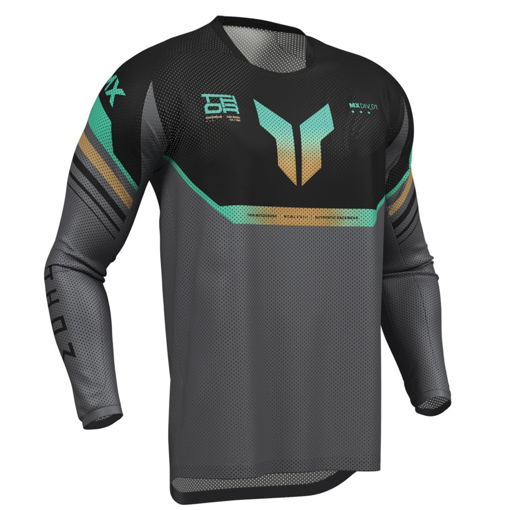 Thor Launchmode Vented Raptor Jersey - Black/Charcoal