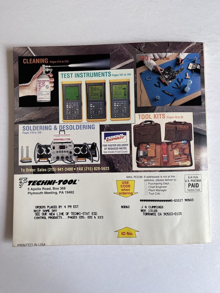 Techni-Tool Catalog 42 1992 Electronic Tool Kits