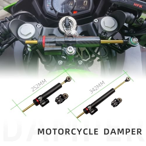 Universal Motorcycle Steering Damper, Adjustable Steering Damper 10"