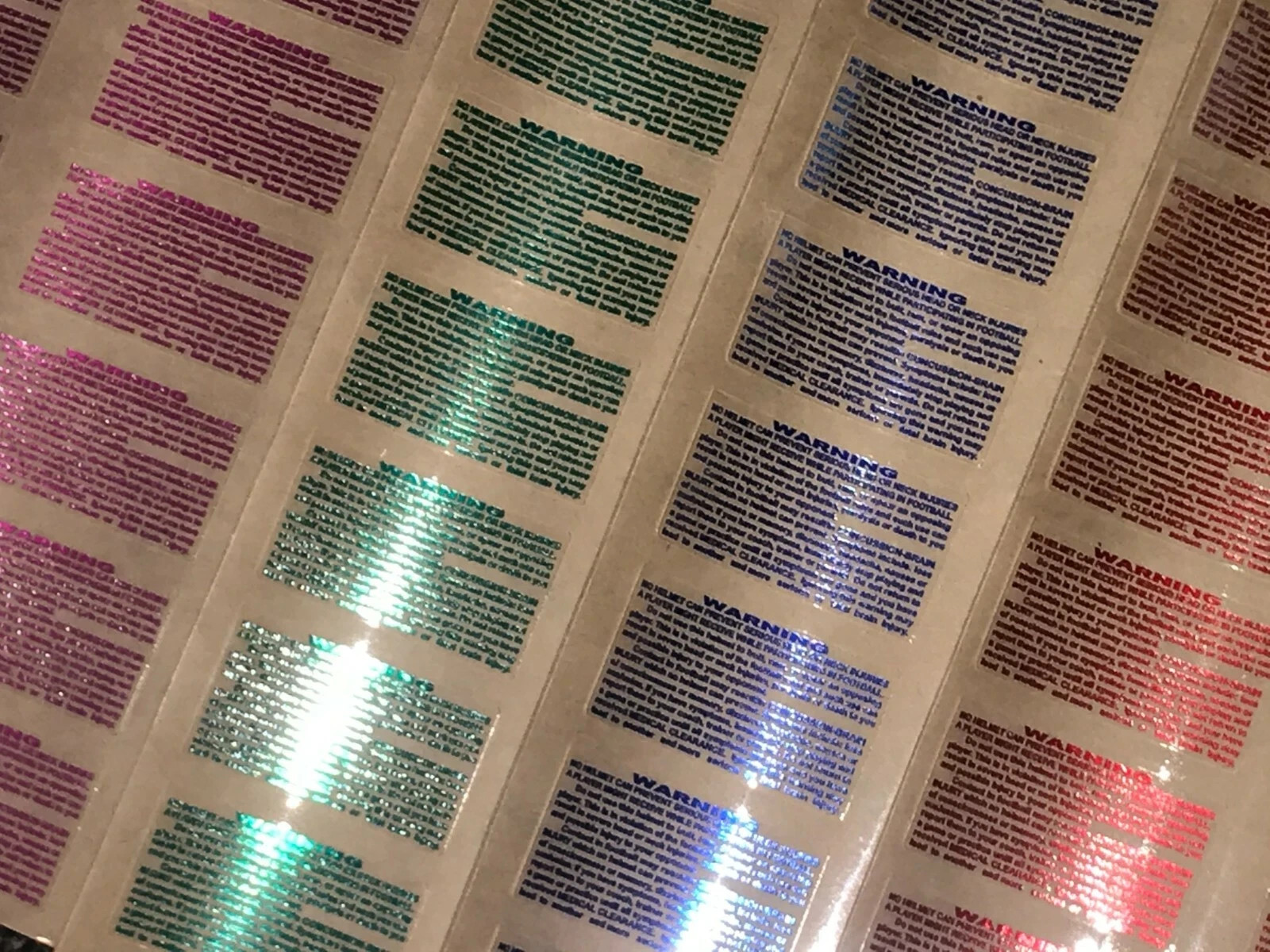 CHROME WARNING Football Helmet Decals Qty (3) Full Size 3M 20MIL