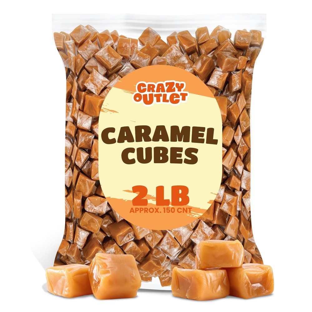 Caramel Cubes Candy 2 Pounds, Individually Wrapped, Bulk Pack (about 150 Count)