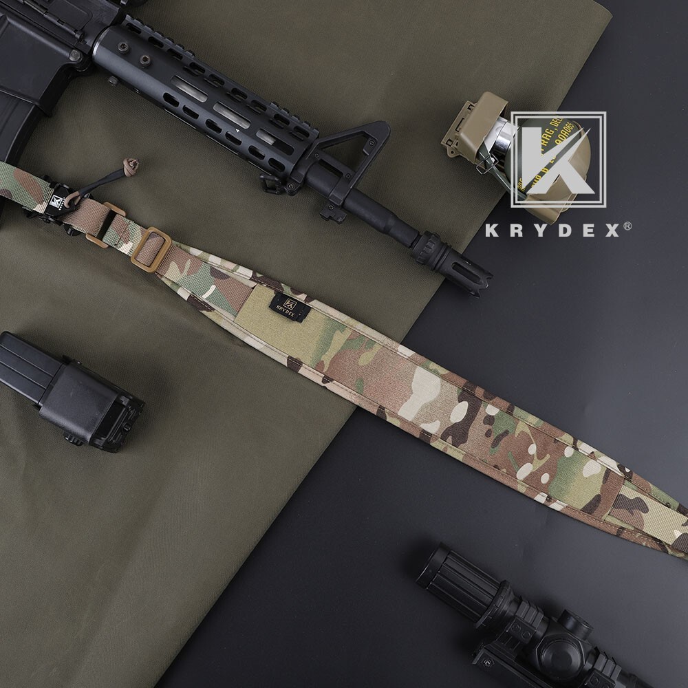 KRYDEX Tactical Sling Strap Slingster Pull Tab 2-Point Quick Adjust Coyote Brown