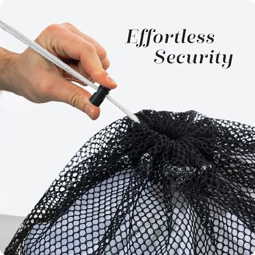 Mesh XL Laundry Bag - Durable, Machine Washable with Secure Drawstring 1 Black