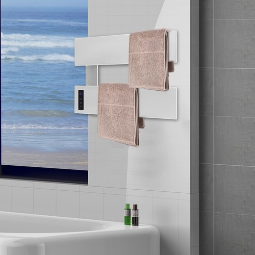 Electric Towel Rack, Wall-Mounted Heater with Adjustable Timer & Temperature
