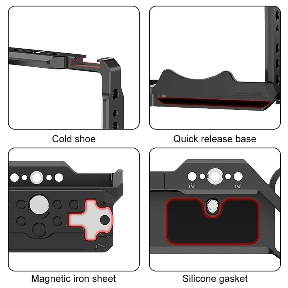 Aluminum Rabbit Cage Protective Case Frame Accessories For Sony ZV-E1 Camera