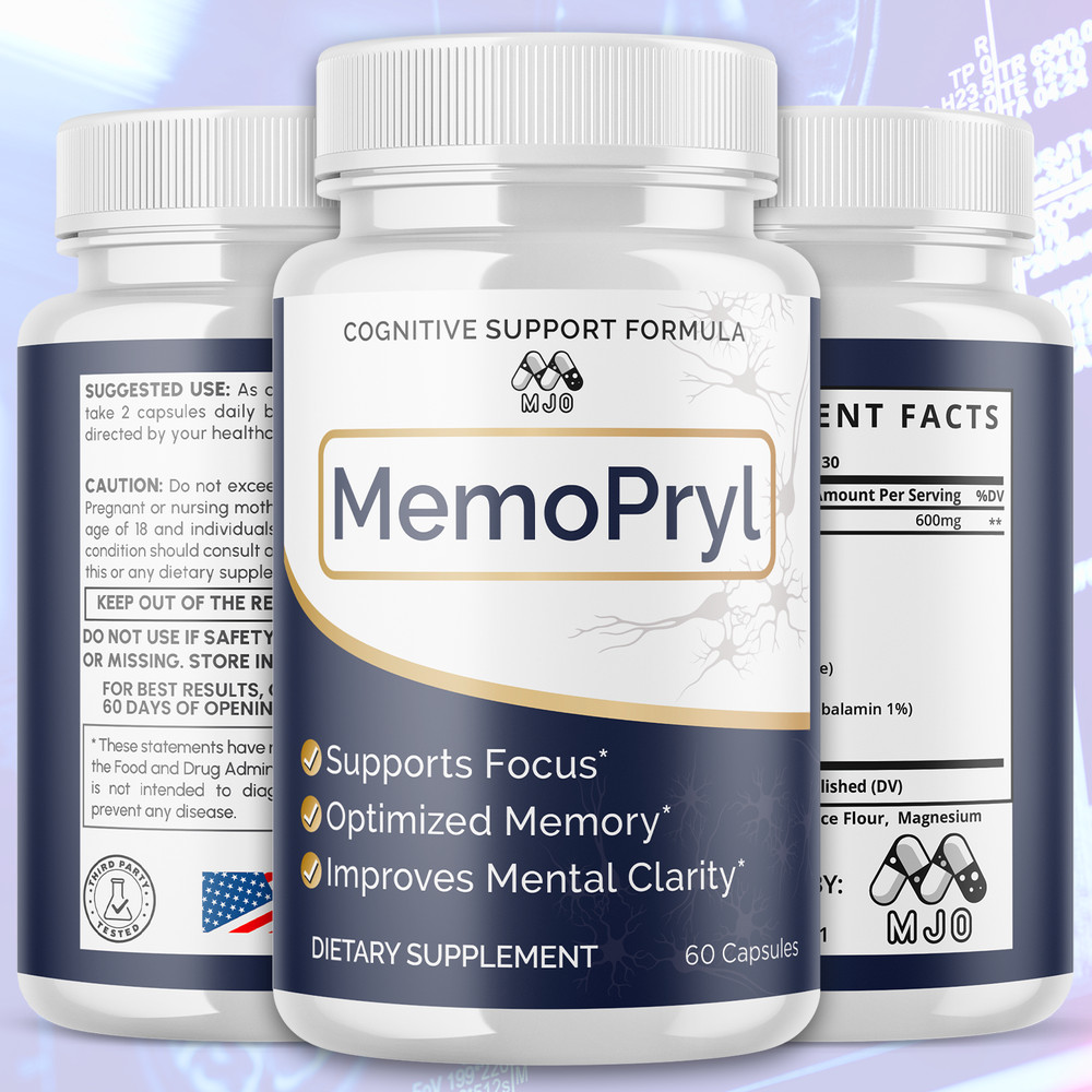 (2 Pack) MemoPryl Advanced Nootropic Brain Support Max Supplement 120 Capsules