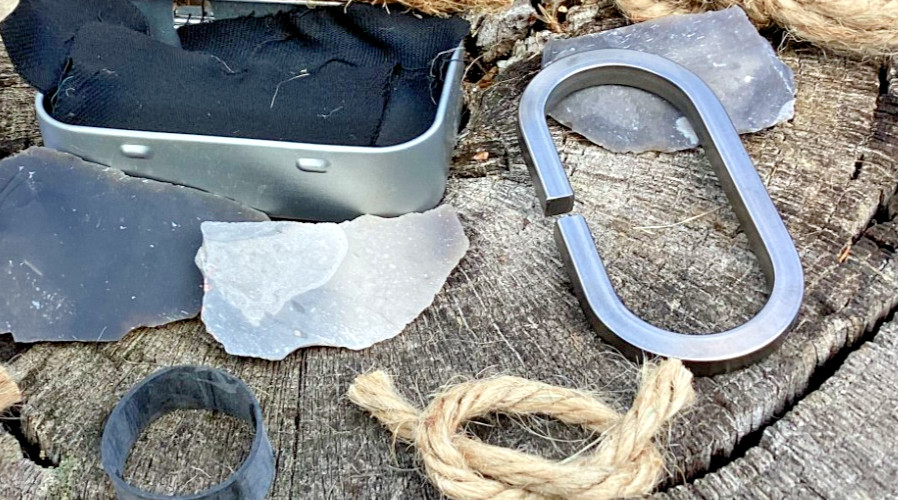 Complete English Flint and Steel Kit, Fire Starter W/ Flint Sharpener & Extras