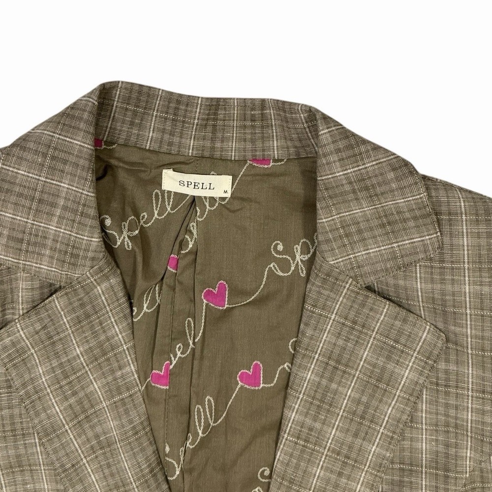 Spell Arizona Blazer Size Medium M / AU 10 / US 6 Check Jacket Oversized Button