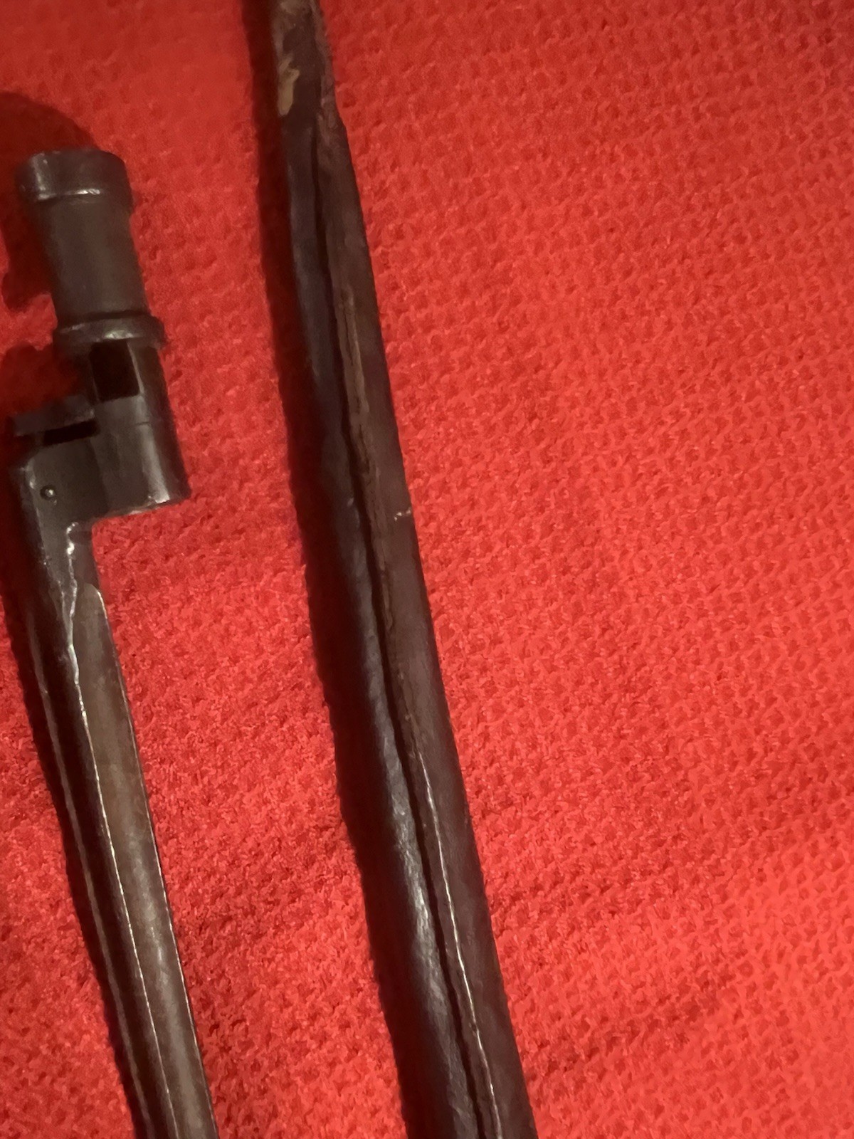 Antique US scabbard For Trap Door Springfield & Foreign socket bayonet