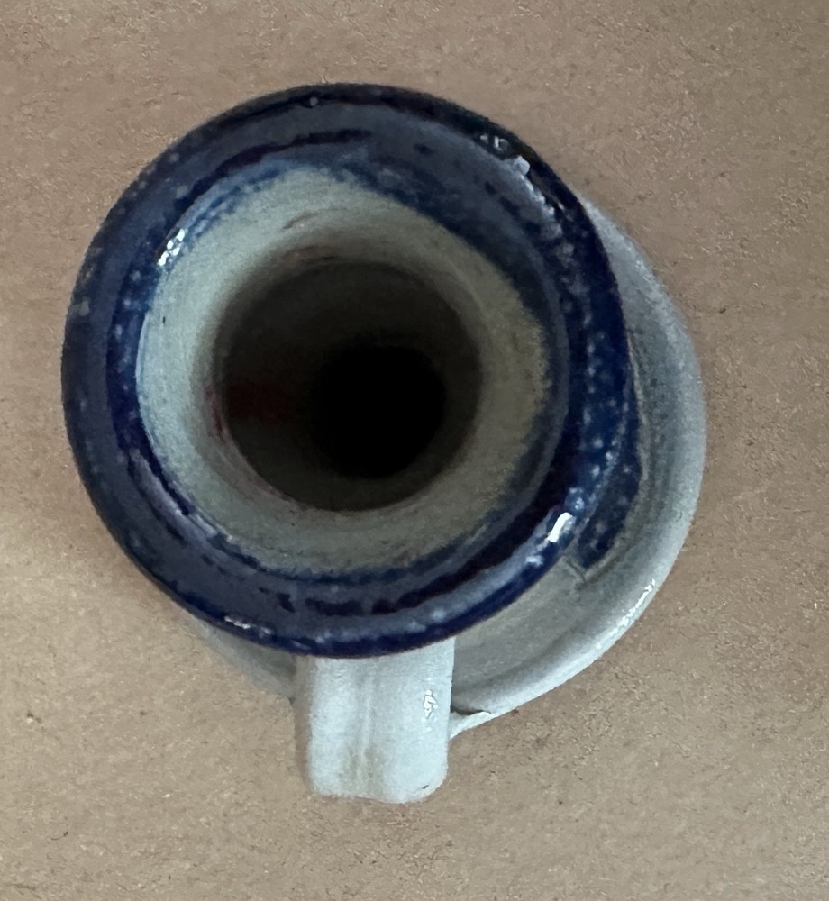 Salt-Glazed Pottery Cobalt Blue Accents Chamberstick Rectangular Dish