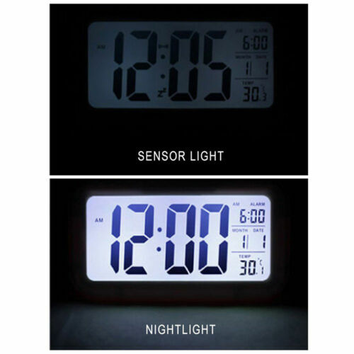 Auto Sensor Large Display Alarm Clock- Low Vision, Night, Light, Bright, Date