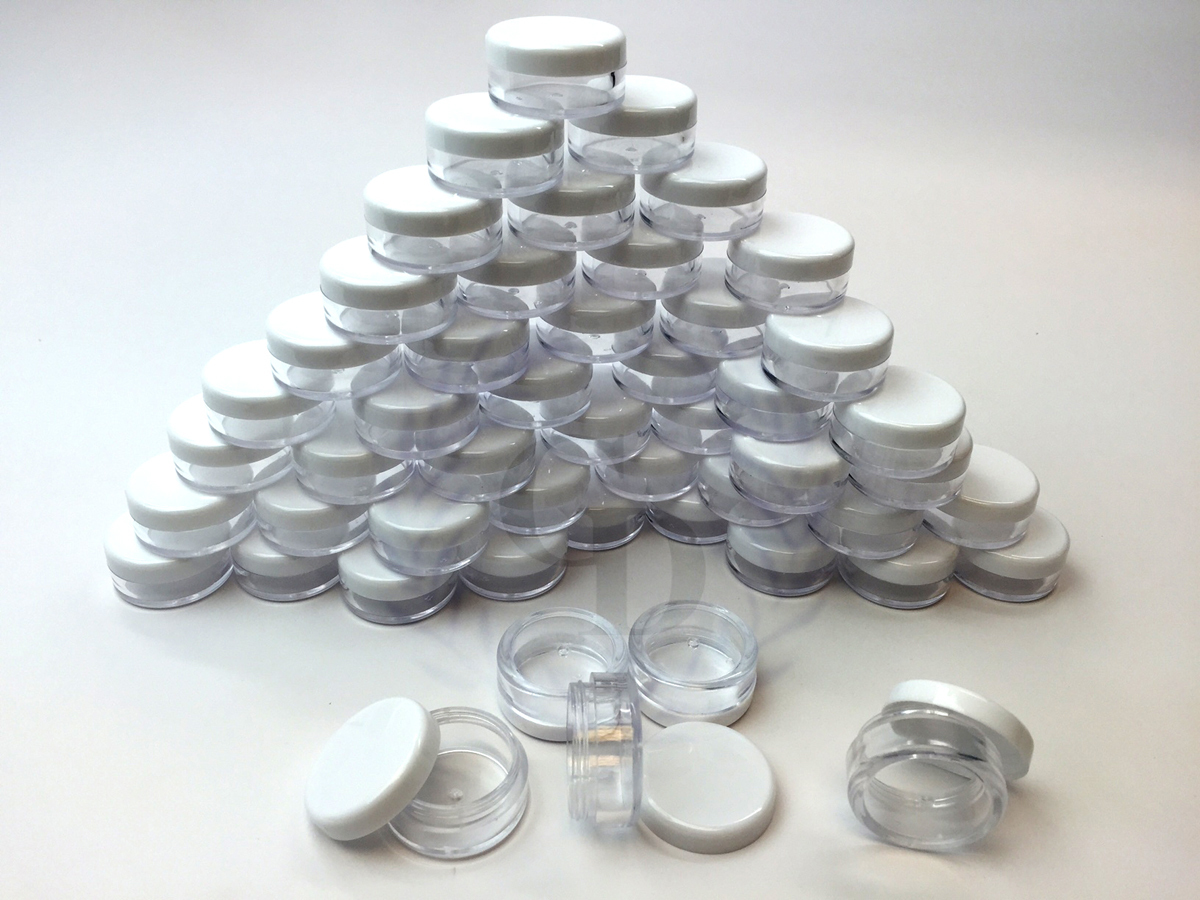 50 Pieces 5 Grams Cosmetic Empty Sample Small Containers Jar Makeup Lip Balm 5ml