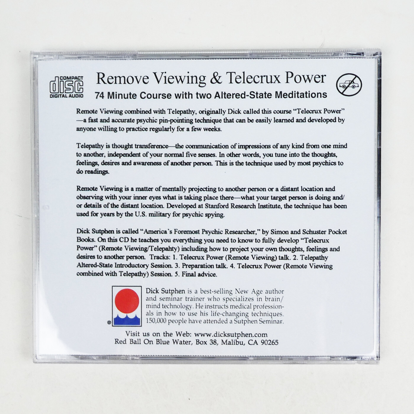 REMOTE VIEWING & TELECRUX POWER CD Telepathy Self Hypnosis Dick Sutphen mind and