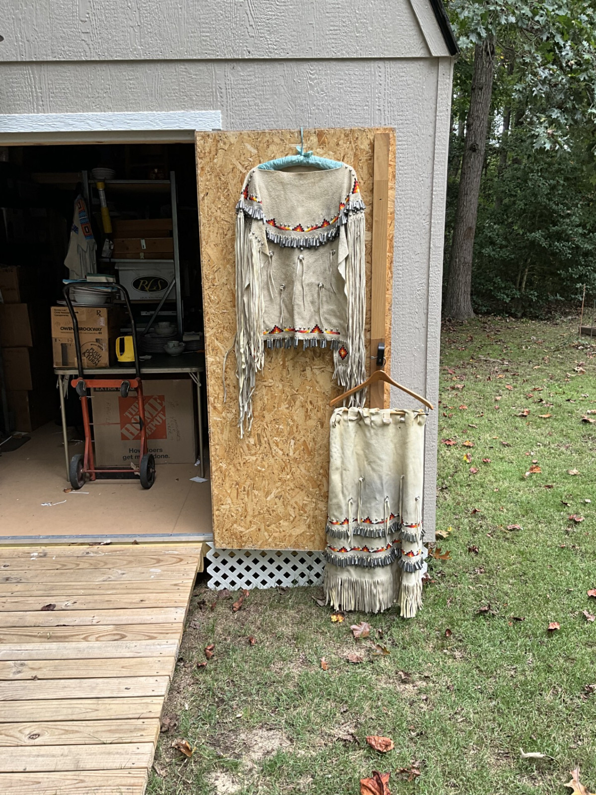 Vintage? Native American Apache Beaded Leather  Dress With Tin Cones