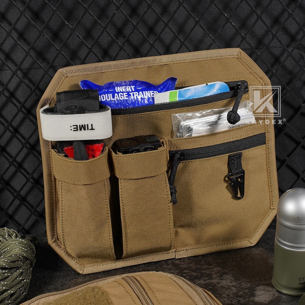 KRYDEX Tactical Organizer Panel Hook Backed Admin EDC Holder Lightweight Coyote