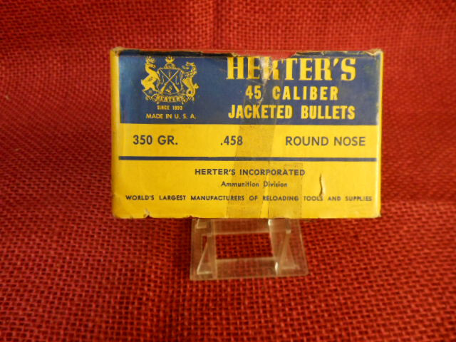 EMPTY Herter's .45 Caliber Jacketed Bullets Box, Collection, Decor