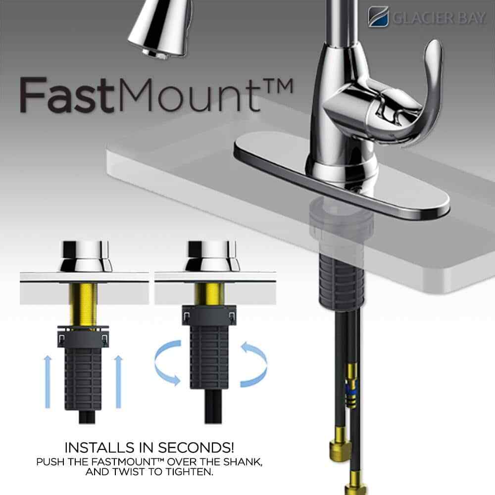 Glacier Bay Paulina Single-Handle Pull-Down Sprayer Kitchen Faucet in Chrome