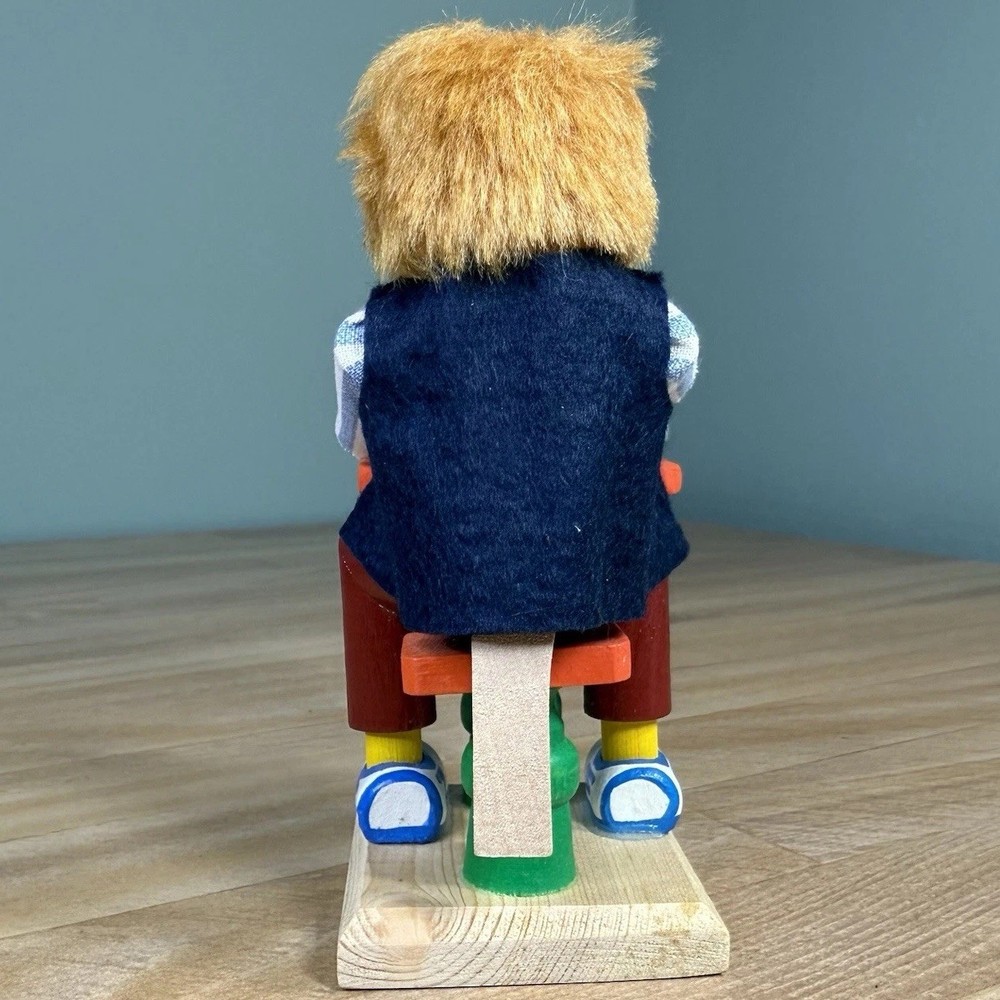 VTG ZUBER Wood Nutcracker MAN COMPUTER Work From Home 317/5000 Signed 5” Mouse