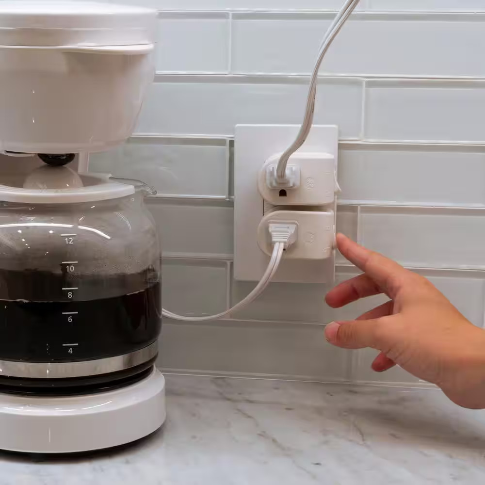 Grounded Power Switch, White